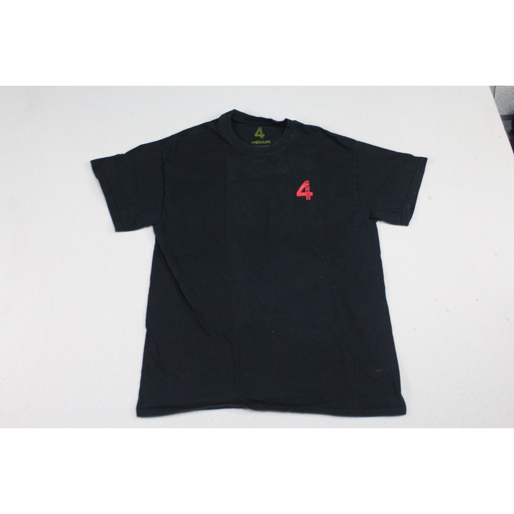 YG 4 Hunnid Men Black Shirt Short Sleeve Crew Neck No Stress Size Medium